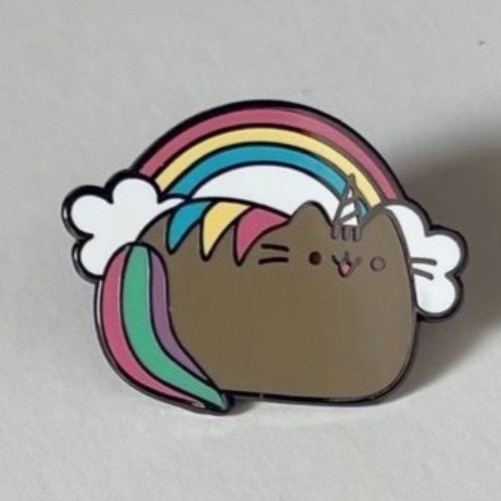 Caticorn Rainbow pin unicorn cat enamel pastel